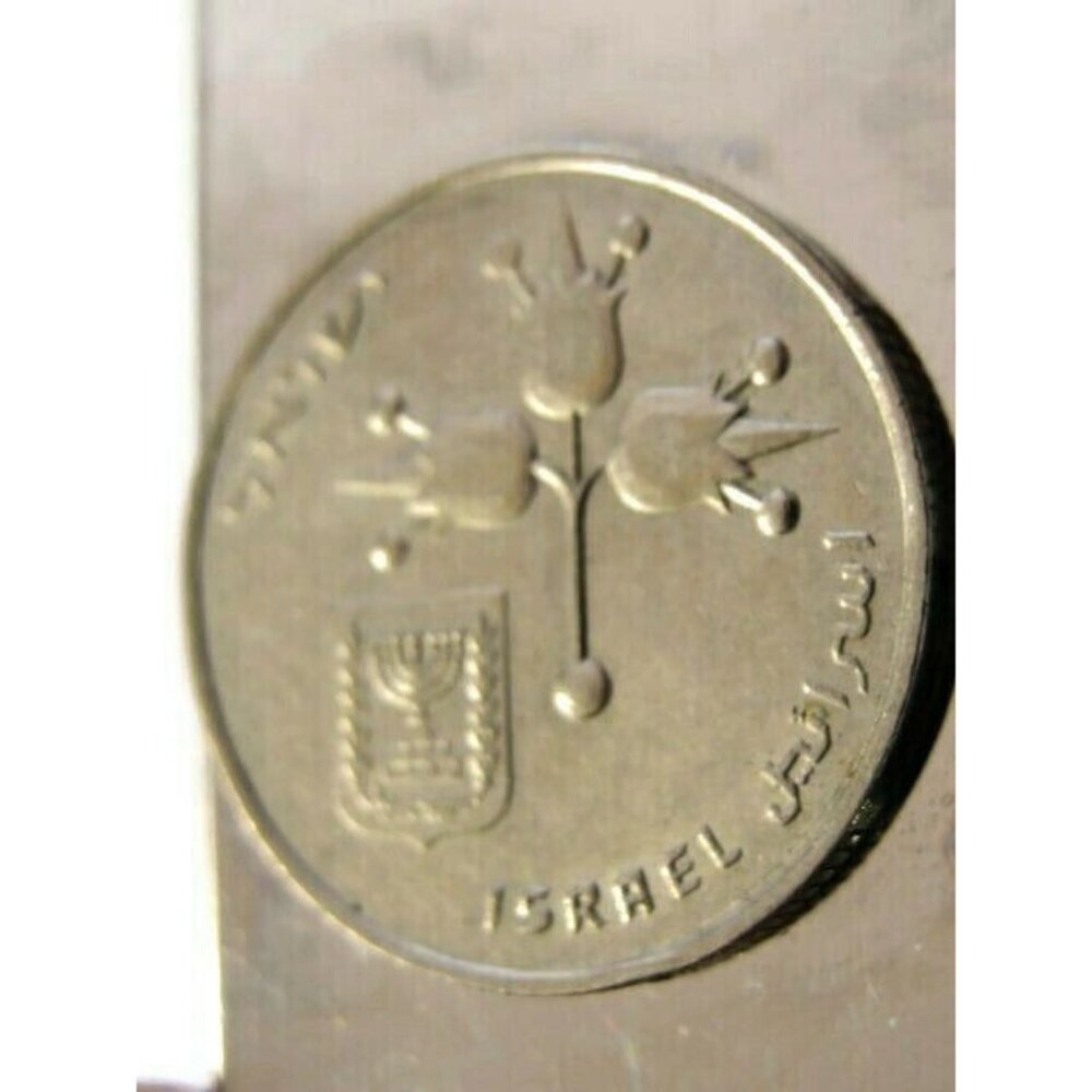 Israel Coin Money Clip Stainless Steel Wallet Cash ID Holder Silver
